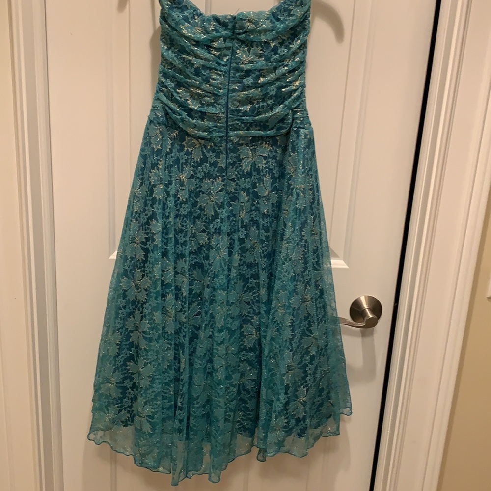 Nearly New Beautiful Strapless Lace Dress with Crinoline Underskirt - Picture 5 of 8
